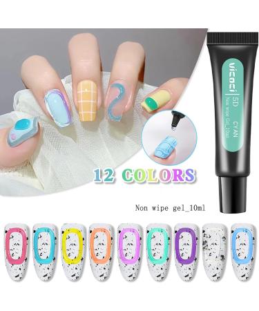 Joyeee 12 Colour Nail Sculpture Gel 10ml 5D Candy Jelly Nail Painting Gel DIY Modeling Nail Set Non-Stick Hand Multifunctional Soft Tubes 3D Carving Embossed Gel for Nail Art Decoration Nail Design nailgel038 - Buy Online on SooperMarket.com