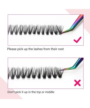 Individual Cluster Eyelashes for Extensions - 40P 0.07 D Curl Mix 8-16mm | Artificial Eyelashes for Beginners DH-40D-0.07-D - Buy Online on SooperMarket.com