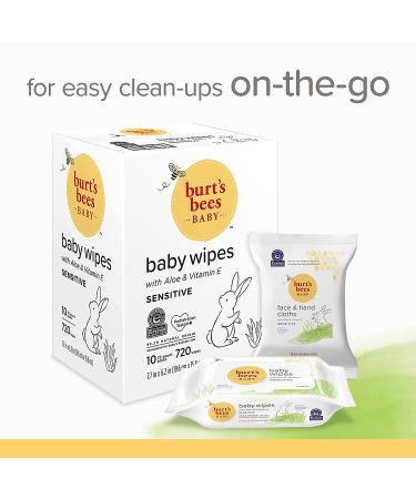Burt's Bees Unscented Baby Wipes - 720 Count Pack, Hypoallergenic & All Natural with Aloe & Vitamin E - Fragrance Free Towelettes for Sensitive Skin - Buy Online on SooperMarket.com