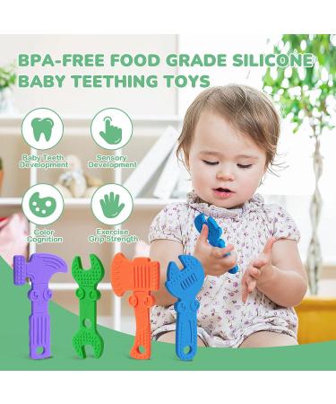 TYRY.HU BPA Free Silicone Teething Toys - Baby Toothbrush Teether Chew Toy Set for Newborns - 4pcs (C) - Buy Online on SooperMarket.com
