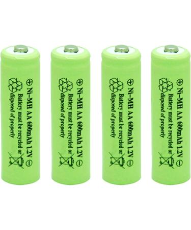 Buy Ni-Mh AA 600mAh 1.2V Rechargeable Batteries for Outdoor Solar Lights - 4 Pack - Buy Online on SooperMarket.com