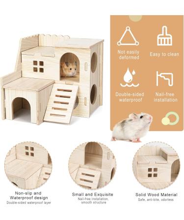 6-Piece Wooden Hamster Toy Set | Safe & Fun Hiding Houses for Hamsters Chinchillas Guinea Pigs & Rabbits - Buy Online on SooperMarket.com