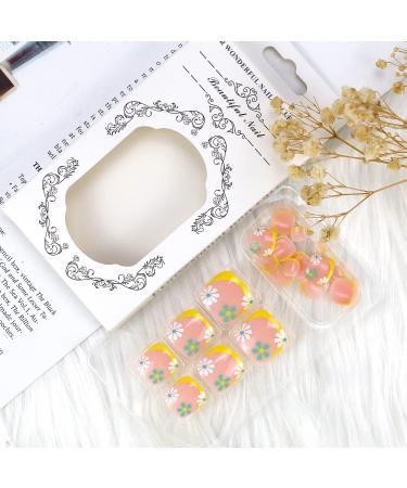 White Rose Coffin Fake Toe Nails - Exquisite Daisy Designs | 24Pcs Stick-on Toenails with Glue for Women - Buy Online on SooperMarket.com