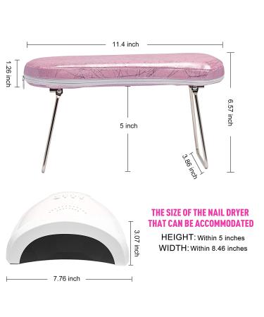AORAEM Nail Arm Rest Cushion with Bracket - Plum Pink Hand Pillow for Manicures and DIY Nail Art - Buy Online on SooperMarket.com