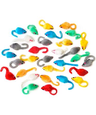 CHIWAVA 4.1'' Furry Cat Toy Mice Rattle - Interactive Play Assorted Color - 36PCS - Buy Online on SooperMarket.com