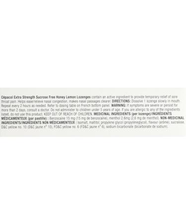 C pacol Extra Strength Sucrose Free Honey Lemon Sore Throat lozenges Value Pack 36 count - Buy Online on SooperMarket.com