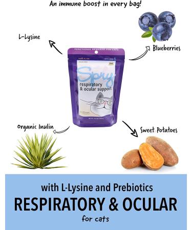 In Clover Spry Daily Respiratory and Ocular Support Soft Chews for Cats | L-Lysine, Superfoods, Prebiotics | Boosts Immune System | 2.1 oz - Buy Online on SooperMarket.com