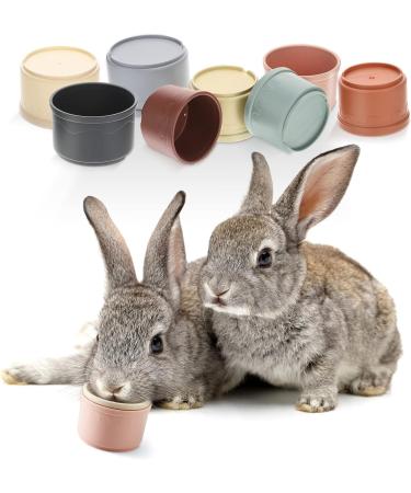 Stacking Cups for Rabbits-BPA-Free Safe Plastic Stacking Toys Rabbit Toys Bunny Toys for Hiding Food and Playtime Fun(8 Pack)