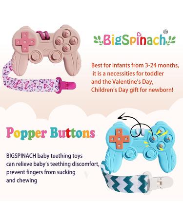 BigSpinach Baby Video Game Controller Teether Toy - Pink Gamer Teething Toy for Babies - Buy Online on SooperMarket.com