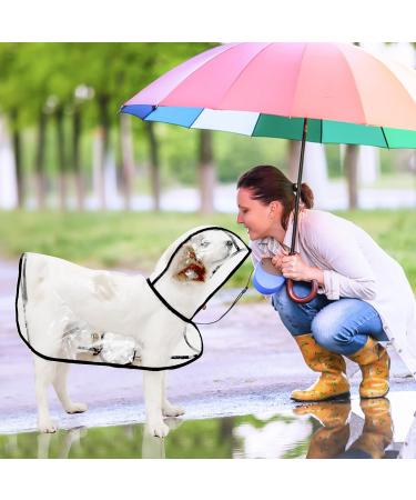 Petcute Waterproof Dog Raincoat with Hood - Transparent PVC Breathable & Button Closure for Medium & Large Dogs (Size M Black) - Buy Online on SooperMarket.com