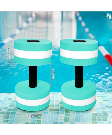 Timoo Aquatic Dumbbells Set - Pool Resistance Water Weights for Aerobics, High-Density EVA-Foam, Cyan (Set of 2) - Buy Online on SooperMarket.com
