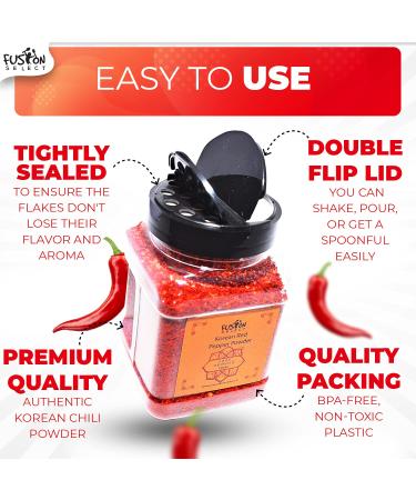 Fusion Select Korean Premium Non-GMO Gluten Free Red Chili Pepper Flakes Powder - Gochugaru for Kimchi Seasoning 6 Oz - Buy Online on SooperMarket.com