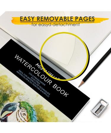 MUJINHUA Watercolor Paper 140lb 6.1X8.7 - 20 Sheets, Cold-Pressed, Acid-Free | Ideal for Watercolor Painting, Wet Media, Sketchbook | Textured Paper for Kids & Beginners - Buy Online on SooperMarket.com