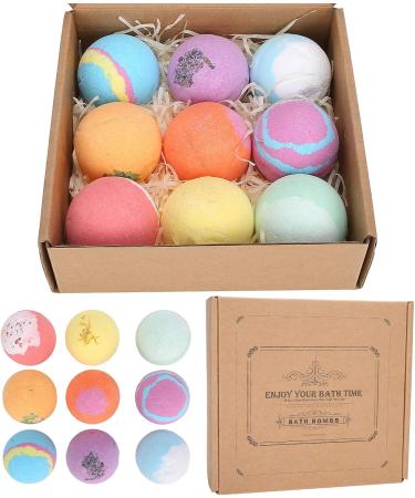 9PCS Bubble Salt Bubble Ball Set - Natural Handmade Organic Foot Bath Spa Balls for Women | Moisturizing Skin Gifts - Buy Online on SooperMarket.com