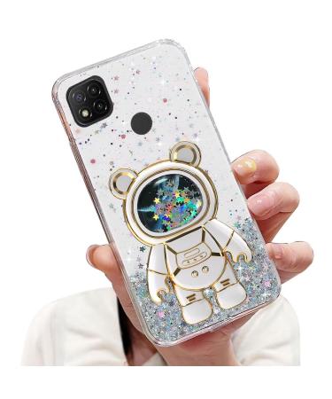 Tivenfezk Nadoli for Xiaomi Redmi 10a Treibsand B r Astronaut Hidden Stand Shell caricature glitter astronaut stand soft silicone bling cell phone case transparent protective cover xiaomi redmi clear