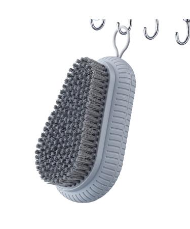 FACYNDE needle cleaning brush fashionable fingernail peeling brush with loop practical fingernail brush cleaning pedicure tool for men and women gray