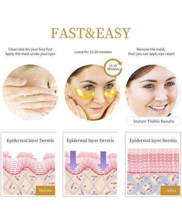 30 Pairs 24k Gold Under Eye Patches for Dark Circles & Puffiness - Anti-Aging Treatment for Women - Buy Online on SooperMarket.com
