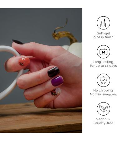 NAILOG Semi Cured Gel Nail Strips - Salon-Quality Long Lasting Nail Wraps - Dark Moon Night - 34 pcs - Buy Online on SooperMarket.com