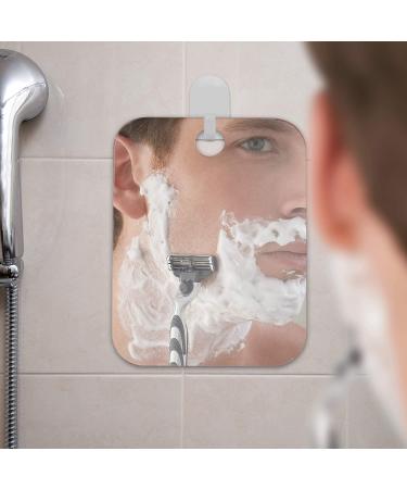 Shave Well Anti-Fog Shower Mirror - Fogless Bathroom Shaving Mirror for Men and Women | Removable Adhesive Hook | Frameless & Portable - Ideal for Travel, Camping, Gym - Unbreakable - Buy Online on SooperMarket.com