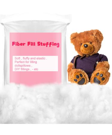 Woanger 3 Lb/ 1.36 Kg Premium Polyester Fiber Fill High Polyester Fiber Fill Fluff Fill Fiber Stuffing for Stuffed Animals for Crafts Stuffed DIY Dolls Comforter Pillows Stuffing