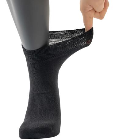 Yomandamor Men's Diabetic Socks 5-Pair Pack - Coolmax Ankle Socks with Arch Support, Size 10-13, Black - Buy Online on SooperMarket.com
