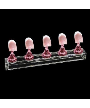 2 Set Nail Stand for Press On Nails - White Reusable Adhesive Putty Magnetic DIY Fake Nails Crystal Holder - Nail Art Training Display Stands - Gold + Pink - Buy Online on SooperMarket.com