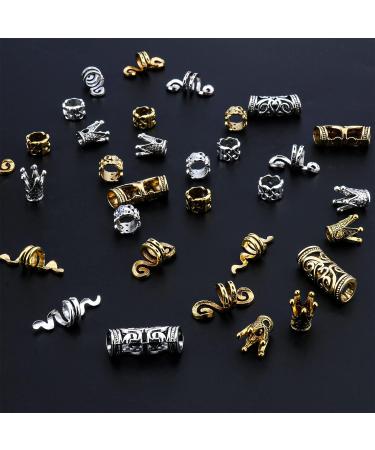 110PCS Retro Metal Dreadlock Hair Beads - Handmade DIY Hair Jewelry for Men and Women - Hip-Hop Style Dreadlock Accessories - Buy Online on SooperMarket.com