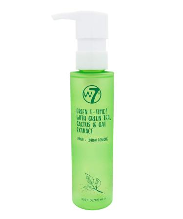 W7 Green T-Time Face Toner - Green Tea and Natural Extracts - Oil & Pore Reduction Facial Toner