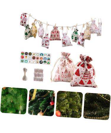 CHILDWEET 1 Set Christmas Bag Storage Bags Christmas Calendar Countdown Xmas Storage Pouch Portable - Buy Online on SooperMarket.com