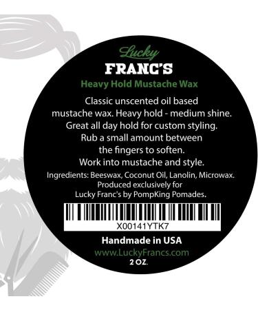 Lucky Franc's Unscented Mustache Wax - Strong Hold Men's Styling Wax - 2 Ounces - Buy Online on SooperMarket.com