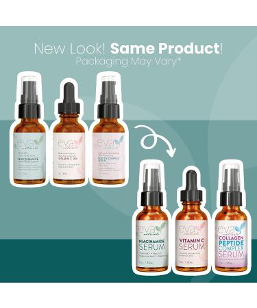 Natural Firm & Glow Skincare Set - Vitamin C, Peptide Complex, Niacinamide Serums | Eva Naturals - Buy Online on SooperMarket.com