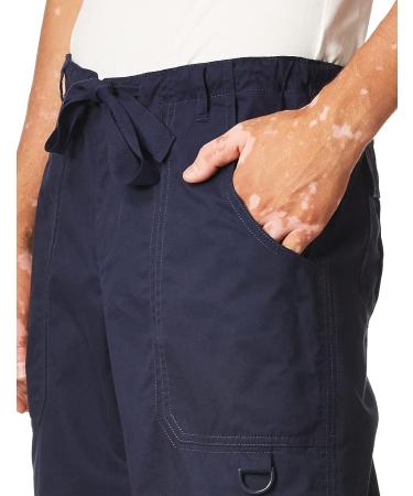 KOI James Men's Elastic Scrub Pants - Zip Fly, Drawstring Waist - Navy (Large) - Buy Online on SooperMarket.com
