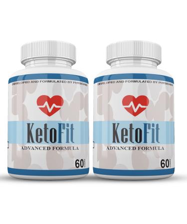 Keto Fit Advanced Ketogenic Pill Formula 1300mg KetoFit Made in The USA (2 Bottle Pack) 60 Day Supply Tank