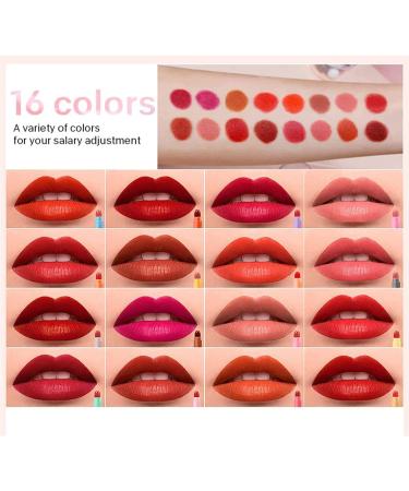Shop 16-Capsule Long Lasting Waterproof Lipstick Set for All Skin Tones | Velvet Matte Finish - International Shipping Available - Buy Online on SooperMarket.com
