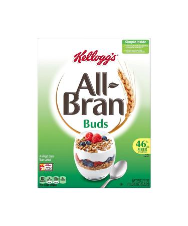 Kelloggs All Bran Buds High Fiber Cereal 22oz Box - Original Flavor with 8 Vitamins and Minerals - Buy Online on SooperMarket.com