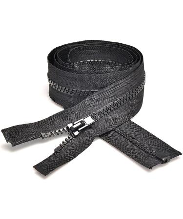 Sawoake 5/8 Inch Separating Jacket Zippers - 2PCS Black Molded Plastic Zipper Bulk for Coats, DIY Sewing Tools - Garment, Bags, Home Textile - Buy Online on SooperMarket.com