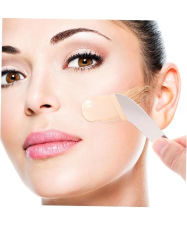 PLAFOPE 4pcs Face Foundation Spatula Makeup Plate Mixer Makeup Mixing Spatula Palette Stainless Steel Silver - Buy Online on SooperMarket.com