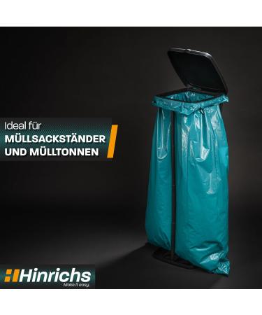 Hinrichs 240L Extra Strong Garbage Bags - 15 Rolls of Tearproof Recycling LDPE Waste Bags for Garden Household & Construction - 100x125 cm Blue Sacks - Buy Online on SooperMarket.com