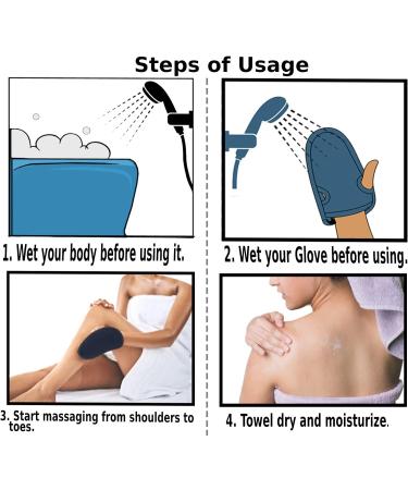 Bvanzo Exfoliating Glove for Dead Skin and Fake Tan Removal - Shower Mitt for Skin Refreshing and Cleansing - Pink - Buy Online on SooperMarket.com