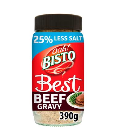 Bisto Best Reduced Salt Rich Flavour Beef Gravy Granules Made with Real Meat Juice 390 g Jar (Pack of 1) Beef Gravy 390g