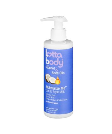 Coconut Oil and Shea Moisturize Me Curl & Style Milk by Lotta Body, Defines Curls, Anti Frizz, Adds Moisture & Shine 7 Fl Oz