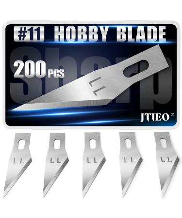 JTIEO 200 PCS Exacto Knife Blades #11 Exacto Knife Replacement Blades High Carbon Steel #11 Blades Refills with Storage Case Exacto Blades 11 for Craft Hobby Scrapbooking Stencil Leather 200 Pack