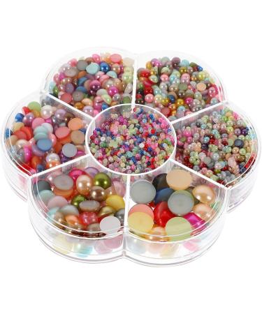 ibasenice 5 Boxes Clothing & Accessories Diy Charms Nail Diy Flatback Pearl Charm Manicure Decor Headdress Pearl Diy Headdress Decoration Half Round Pearl for Crafts Abs Boxed - Buy Online on SooperMarket.com