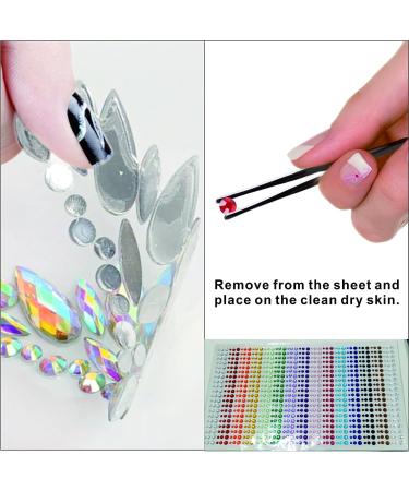 Self-Adhesive Rhinestone Face Gems Set - 6 Sets + 15 Colors 900pcs Face Jewels for Makeup, Music Festivals - Women, Men, Kids - Buy Online on SooperMarket.com