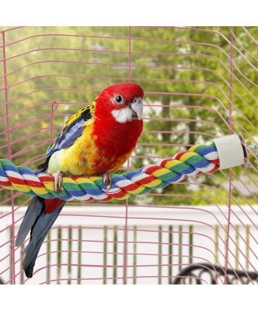 Bird Rope Spiral Perch - Ideal Climbing Rope for Parrots Budgies Cockatiels & Parakeets | 80cm with Metal Nut - Buy Online on SooperMarket.com