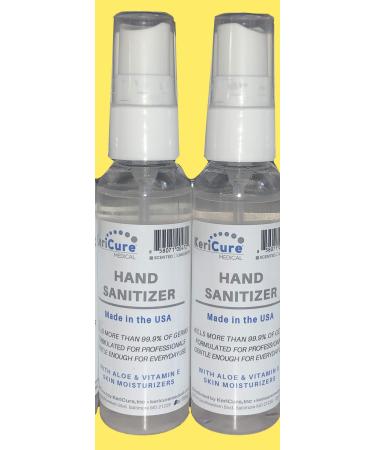 2 PACK Super Moisturizing Fresh Summer Lemonade Scented Hand Sanitizer Sprays with Organic Aloe Vera Natural Cellulose and Vitamin E Woman Owned Small Business Made in the USA