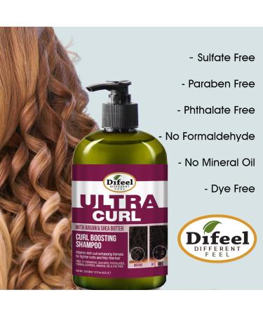 Difeel Ultra Curl 3-PC Hair Care Set | Curl Boosting Shampoo Conditioner & Oil - International Shipping Available - Buy Online on SooperMarket.com