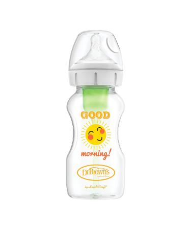 Dr. Brown's Natural Flow Anti-Colic Options+ Wide Bottles 9 oz 4 Pack - Level 1 Slow Flow Nipple - Good Morning/Good Night Gift Set - Buy Online on SooperMarket.com