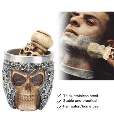 Premium Beard Razor Set | Stainless Steel Bowl Brush & Skull Design | Perfect Grooming Kit for Men - Buy Online on SooperMarket.com