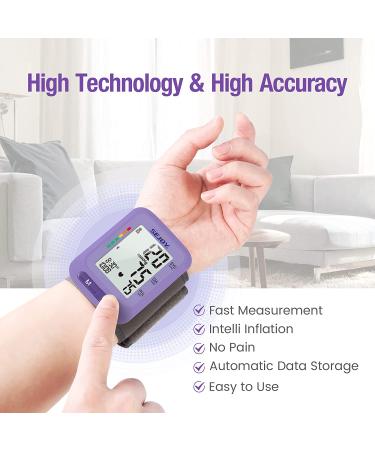 Digital Wrist Blood Pressure Monitor with Large LCD Display and Irregular Heartbeat Detector - 2 Users Memory - Home Use BP Machine (Purple) - Buy Online on SooperMarket.com
